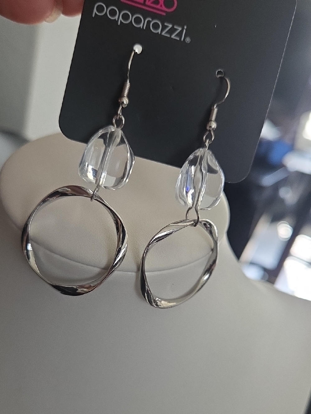 Paparazzi All Clear White Earrings NWT
